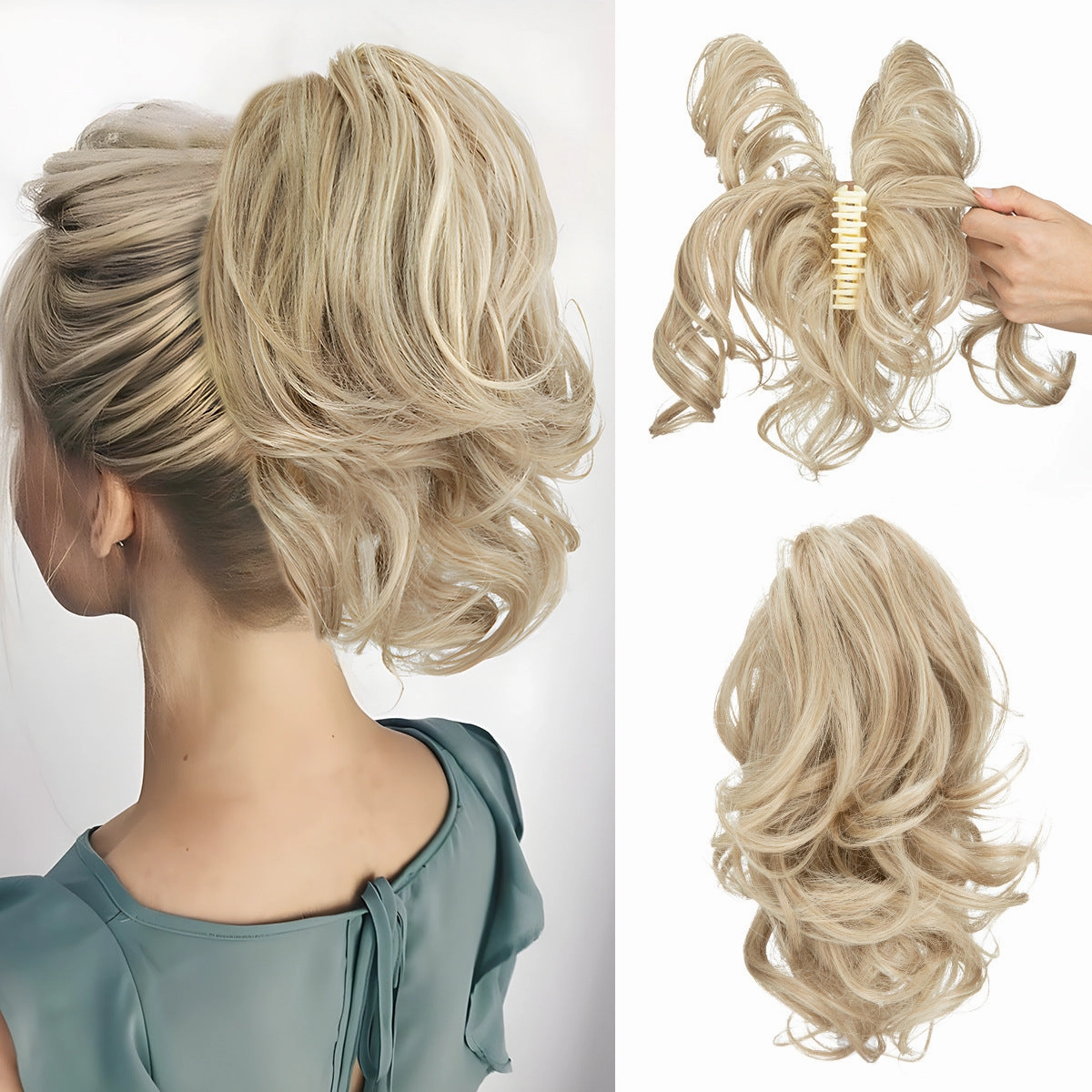 Adjustable Hair Claw Ponytail Wigs Fluffy Curly Hair Extensions Wholesale