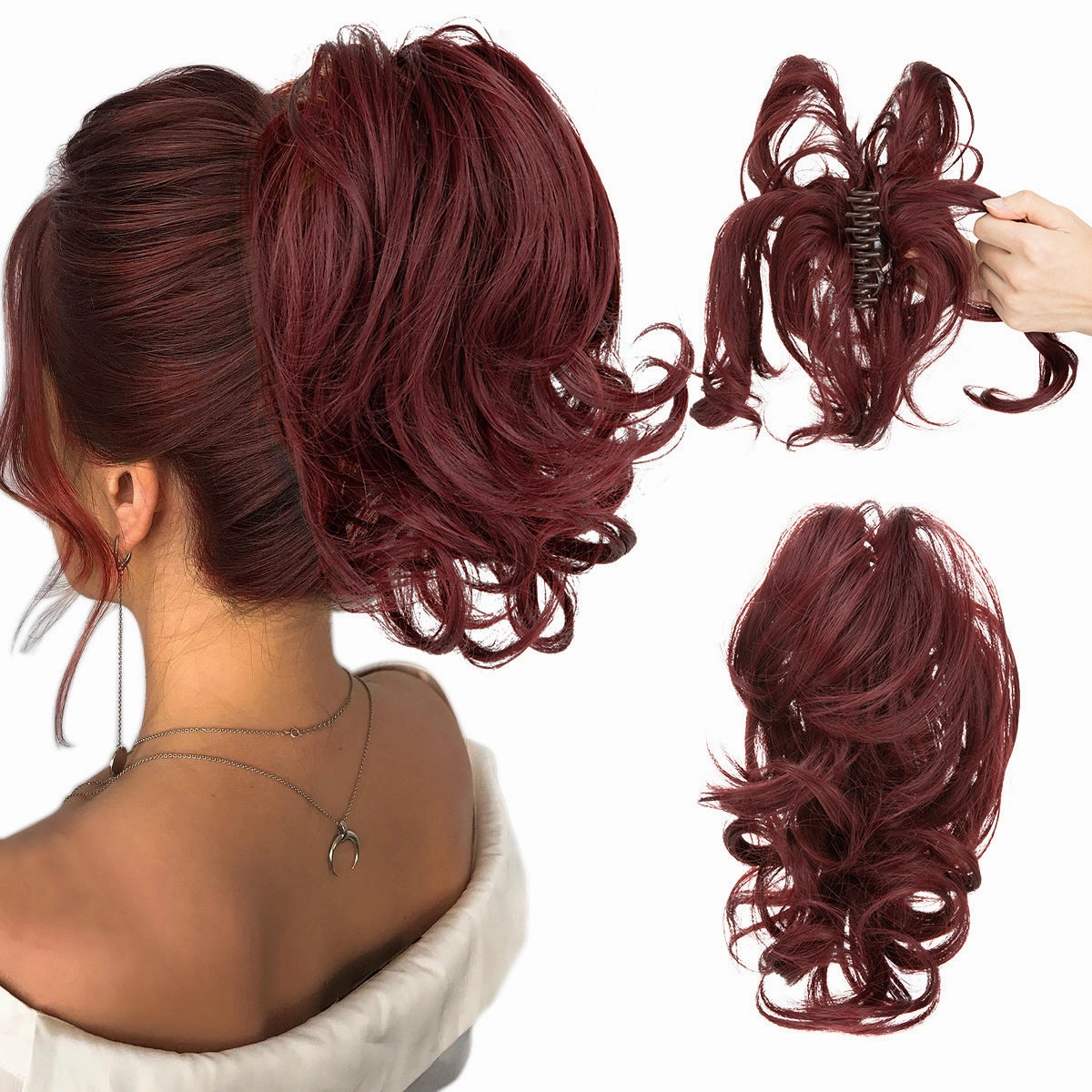 Adjustable Hair Claw Ponytail Wigs Fluffy Curly Hair Extensions Wholesale