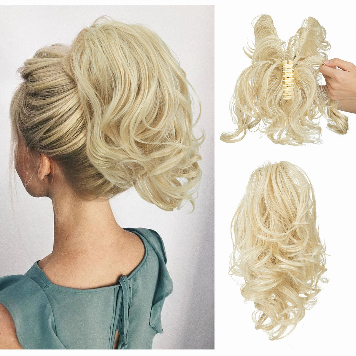 Adjustable Hair Claw Ponytail Wigs Fluffy Curly Hair Extensions Wholesale