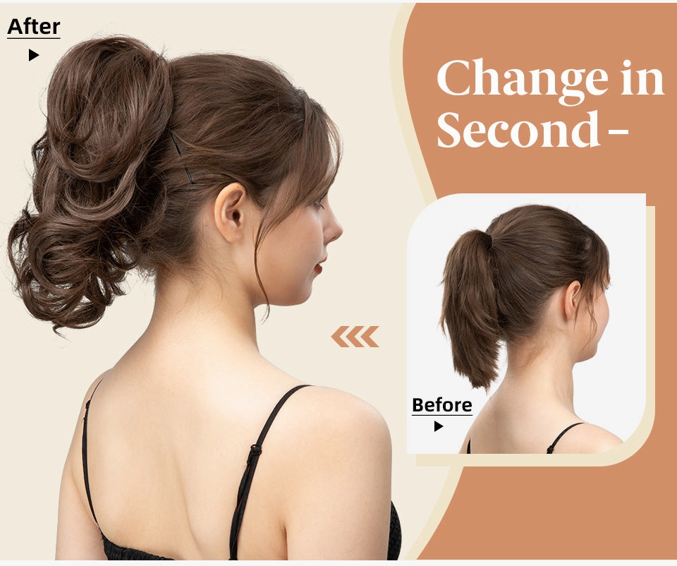 Adjustable Hair Claw Ponytail Wigs Fluffy Curly Hair Extensions Wholesale