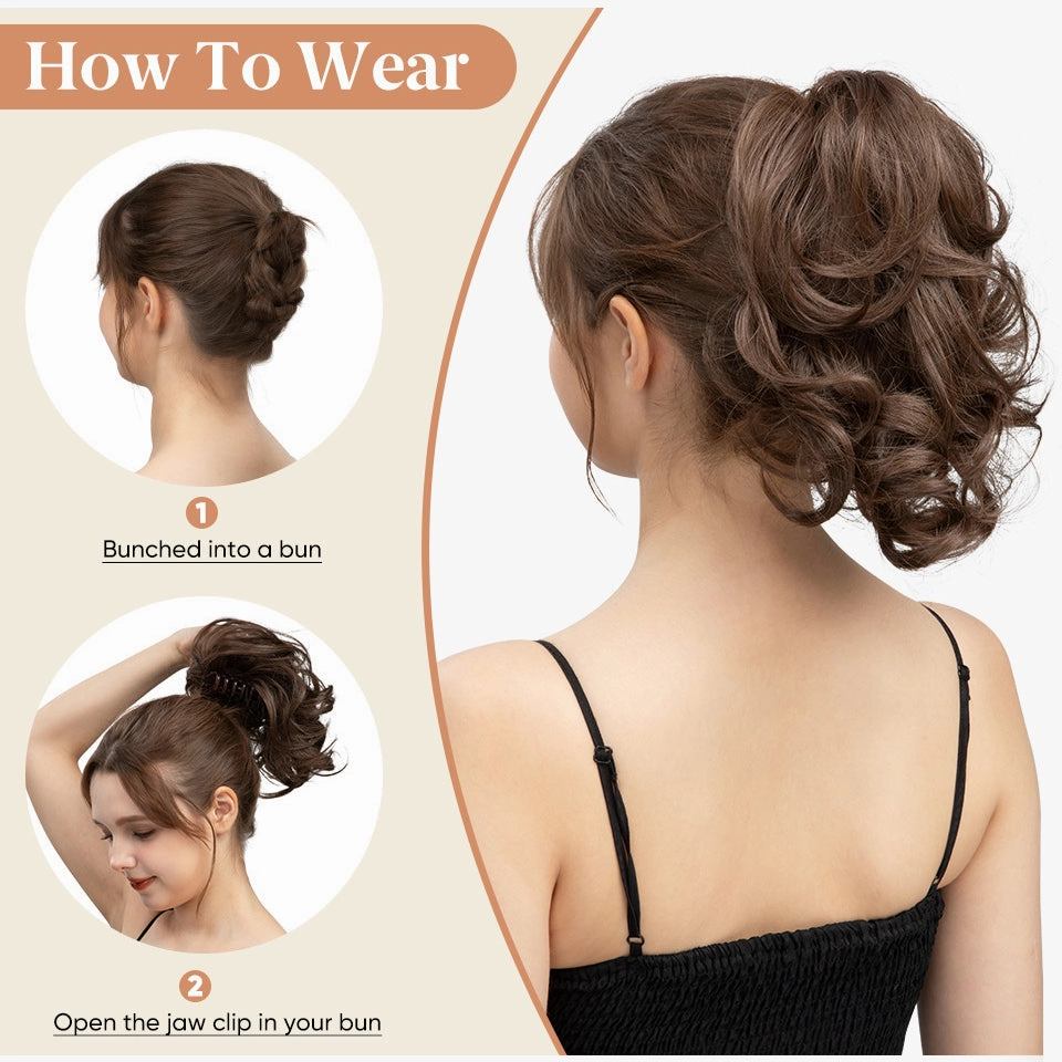 Adjustable Hair Claw Ponytail Wigs Fluffy Curly Hair Extensions Wholesale
