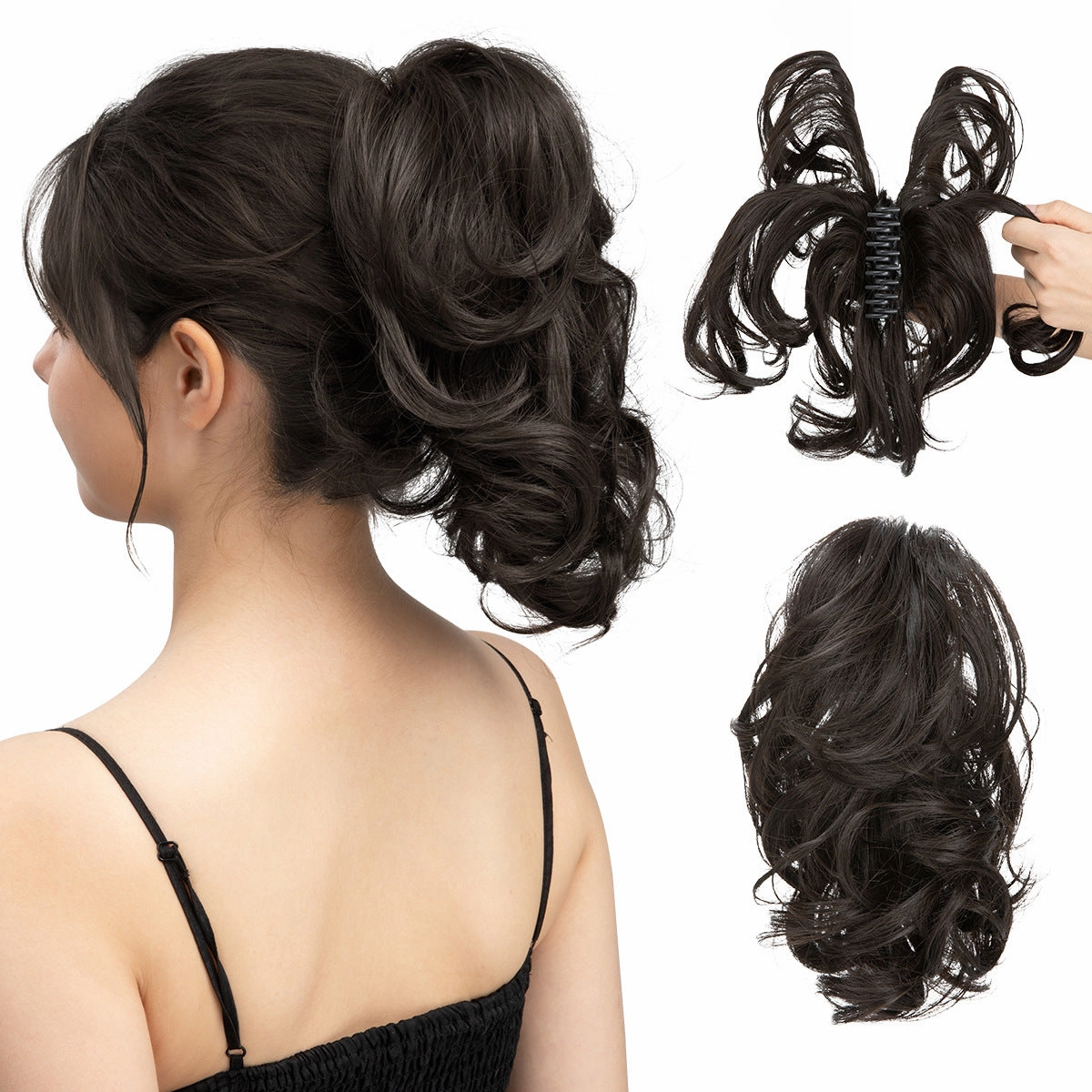 Adjustable Hair Claw Ponytail Wigs Fluffy Curly Hair Extensions Wholesale