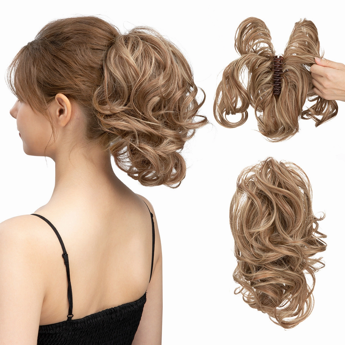 Adjustable Hair Claw Ponytail Wigs Fluffy Curly Hair Extensions Wholesale