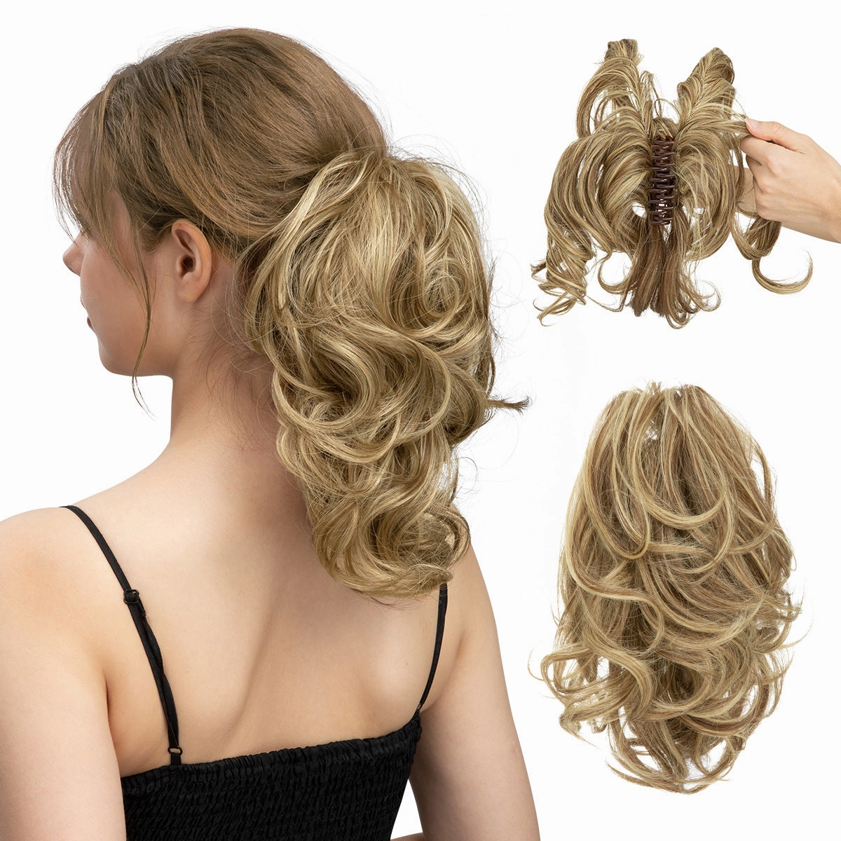 Adjustable Hair Claw Ponytail Wigs Fluffy Curly Hair Extensions Wholesale