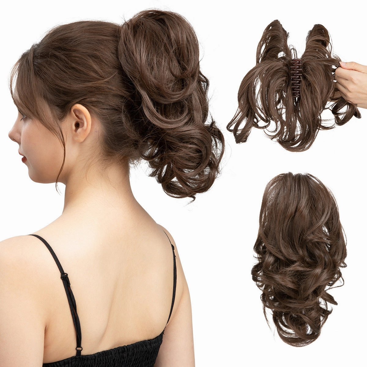 Adjustable Hair Claw Ponytail Wigs Fluffy Curly Hair Extensions Wholesale