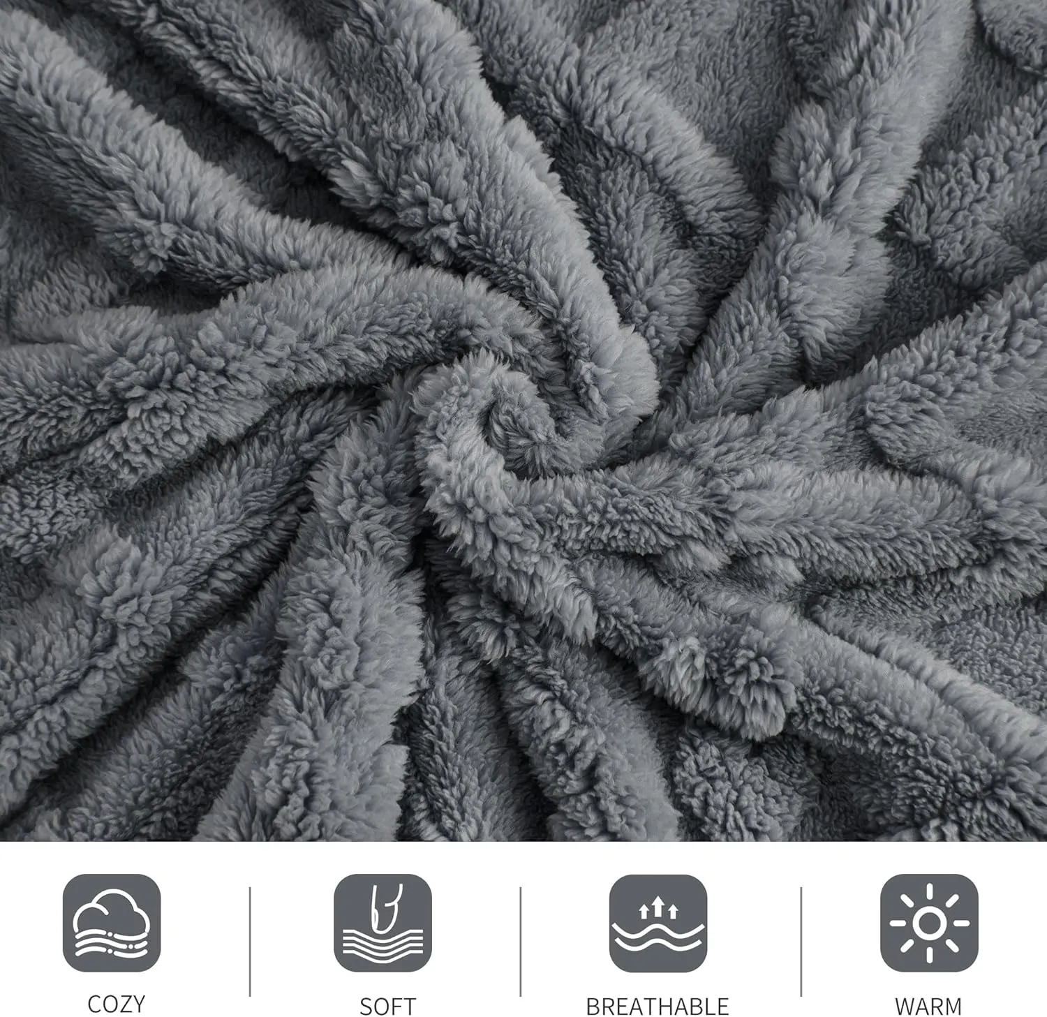 Aganear Fleece Throw Blanket - Cozy Soft Lightweight Fuzzy Throw Blanket for Women Portable Throw Blankets for Couch, Warm Present for Birthday, Christmas, Halloween, Housewarming(50"x60", Gray)