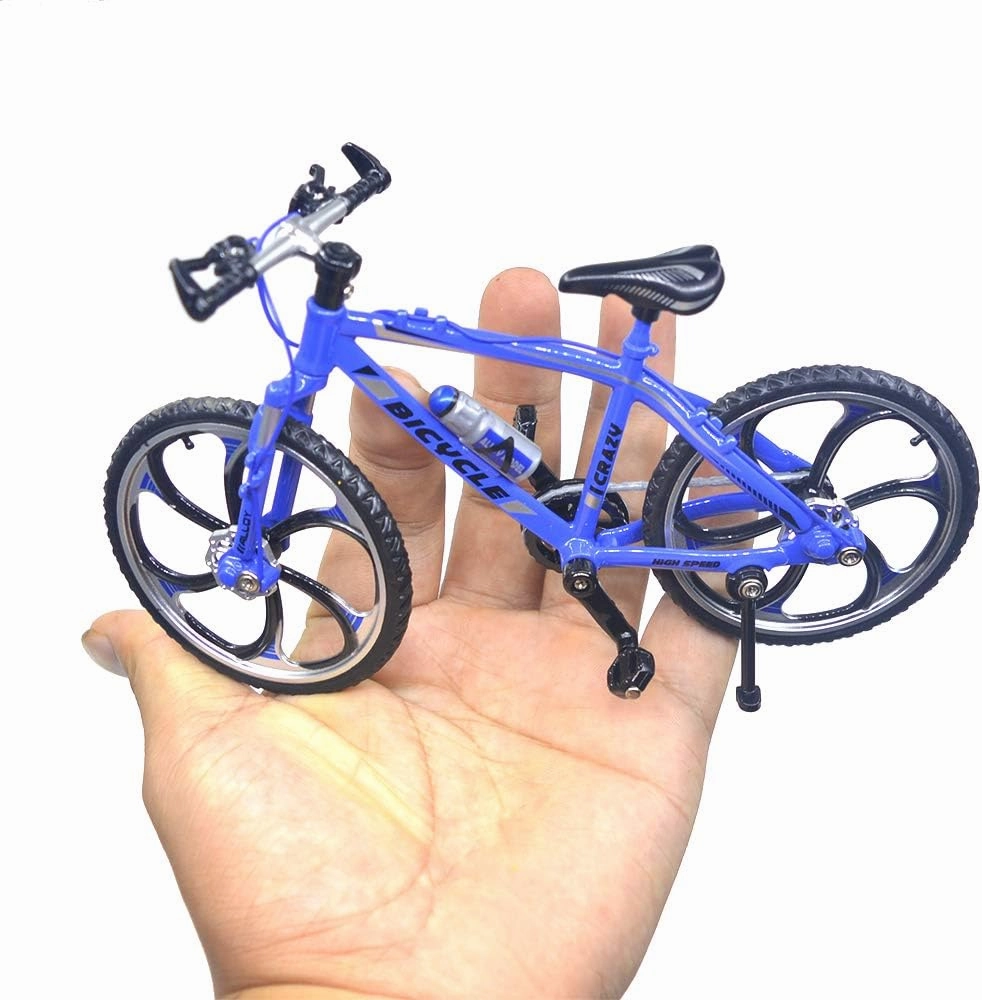 Ailejia Finger Racing Bicycle Mountain Bike Cake Topper Mini Dirt Bike Bicycle Model Cool Boy Toy (Racing Bike Blue)