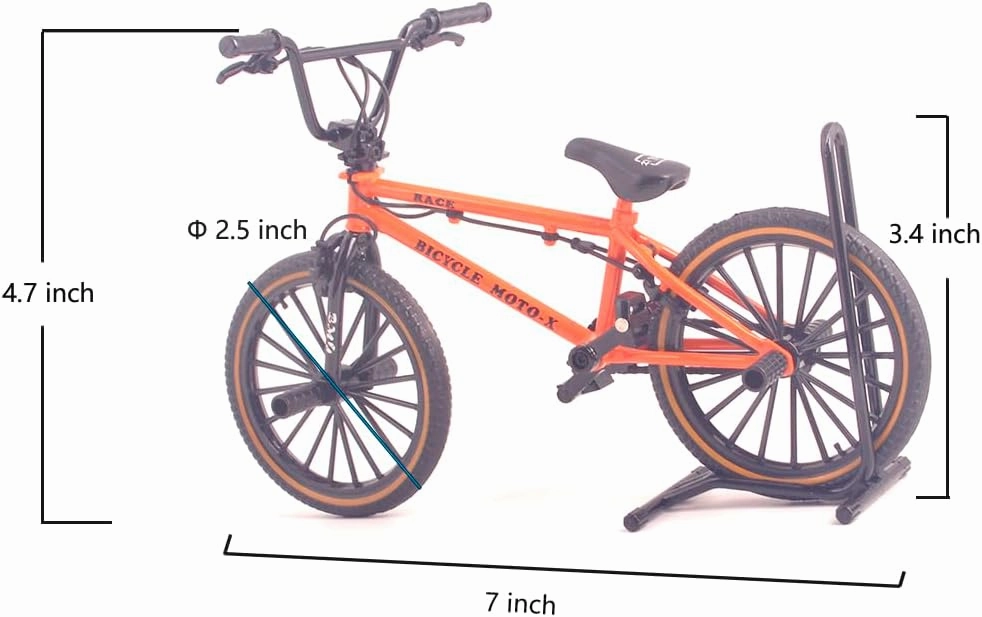 Ailejia Mini Diecast Finger Bike Extreme Sports Toy BMX Finger Bicycle Toys Game Set for Kids and Adults, Metal Bike Model Collections Decoration (BMX Red)