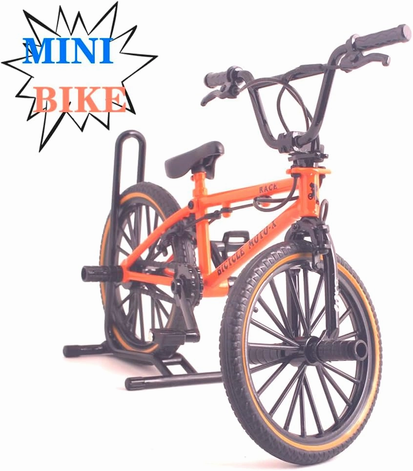 Ailejia Mini Diecast Finger Bike Extreme Sports Toy BMX Finger Bicycle Toys Game Set for Kids and Adults, Metal Bike Model Collections Decoration (BMX Red)