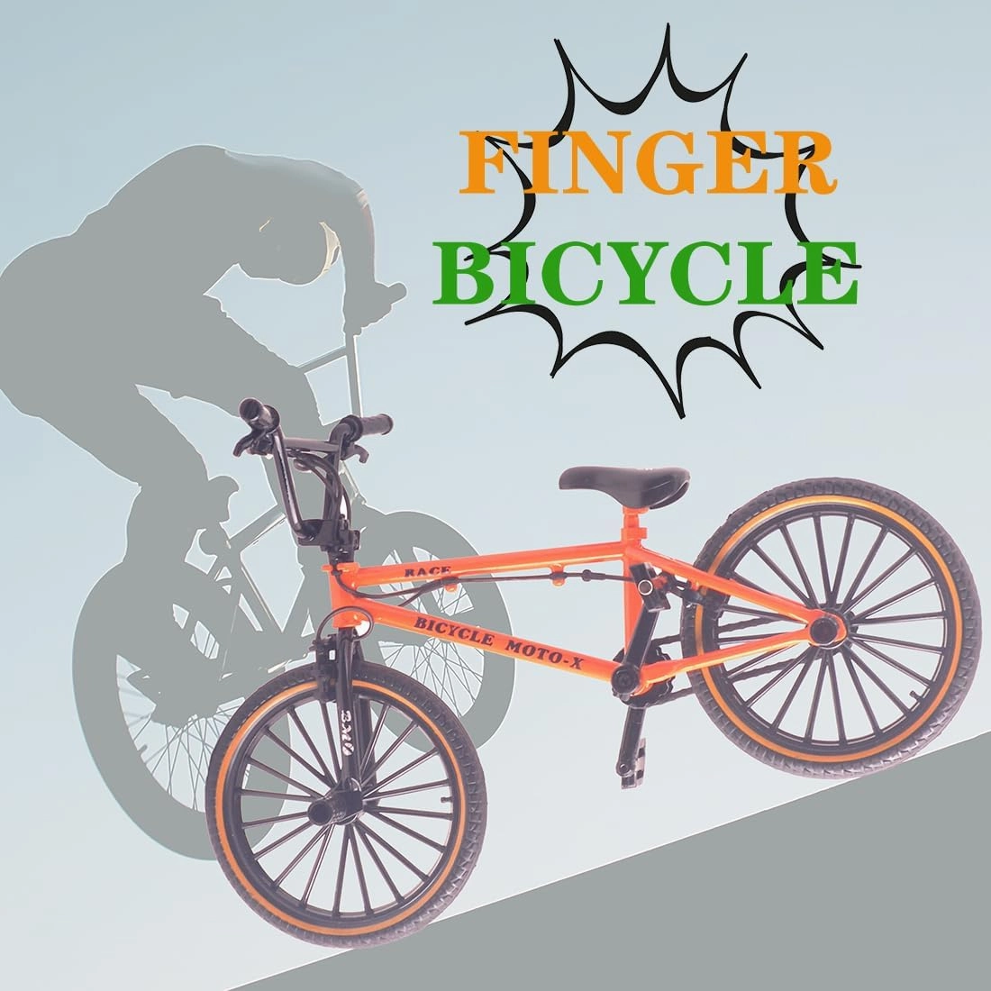 Ailejia Mini Diecast Finger Bike Extreme Sports Toy BMX Finger Bicycle Toys Game Set for Kids and Adults, Metal Bike Model Collections Decoration (BMX Red)