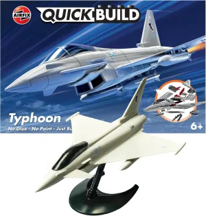 Airfix J6002 Quickbuild Model Airplane Kits for Adults & Kids - Eurofighter Typhoon - Fighter Jet Plastic Model Kits, Block Building Sets, Snap Together Aircraft Models, Engineering Toys for Gifts