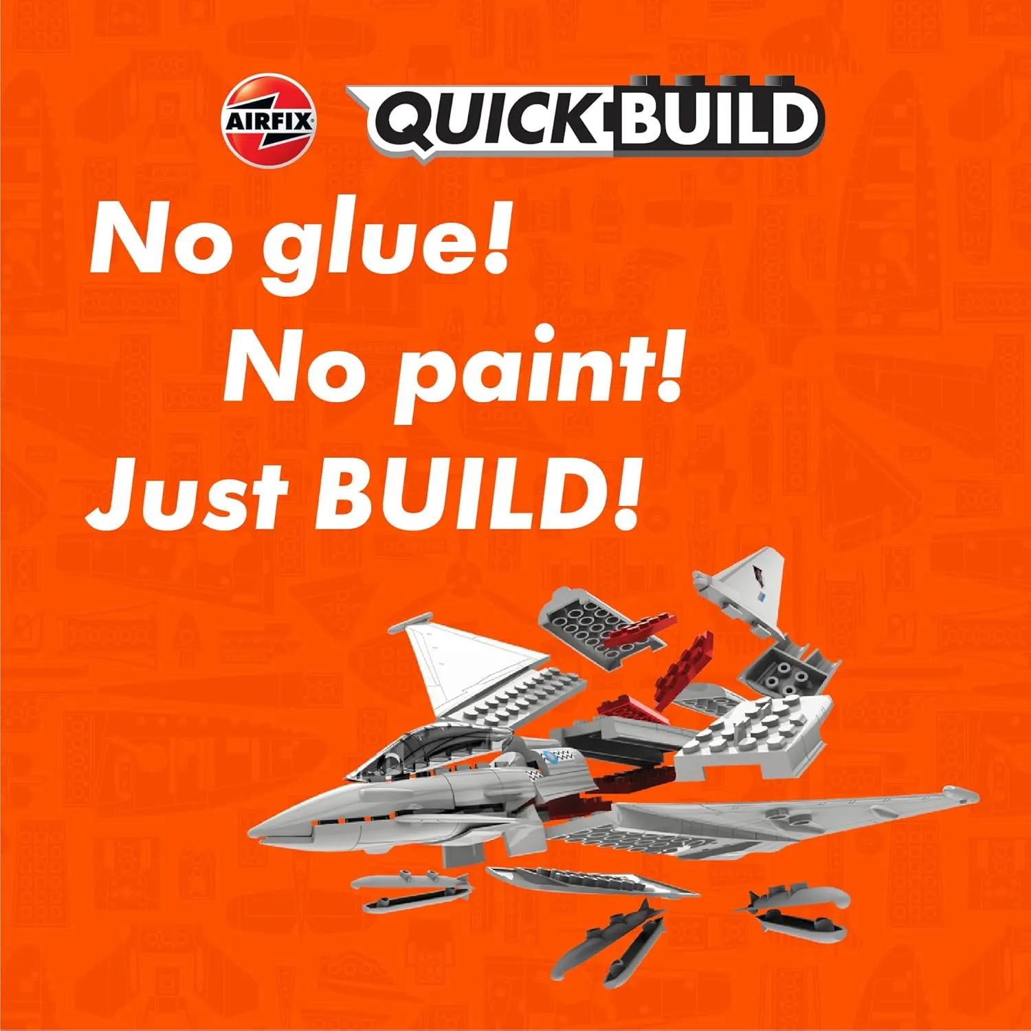 Airfix J6002 Quickbuild Model Airplane Kits for Adults & Kids - Eurofighter Typhoon - Fighter Jet Plastic Model Kits, Block Building Sets, Snap Together Aircraft Models, Engineering Toys for Gifts