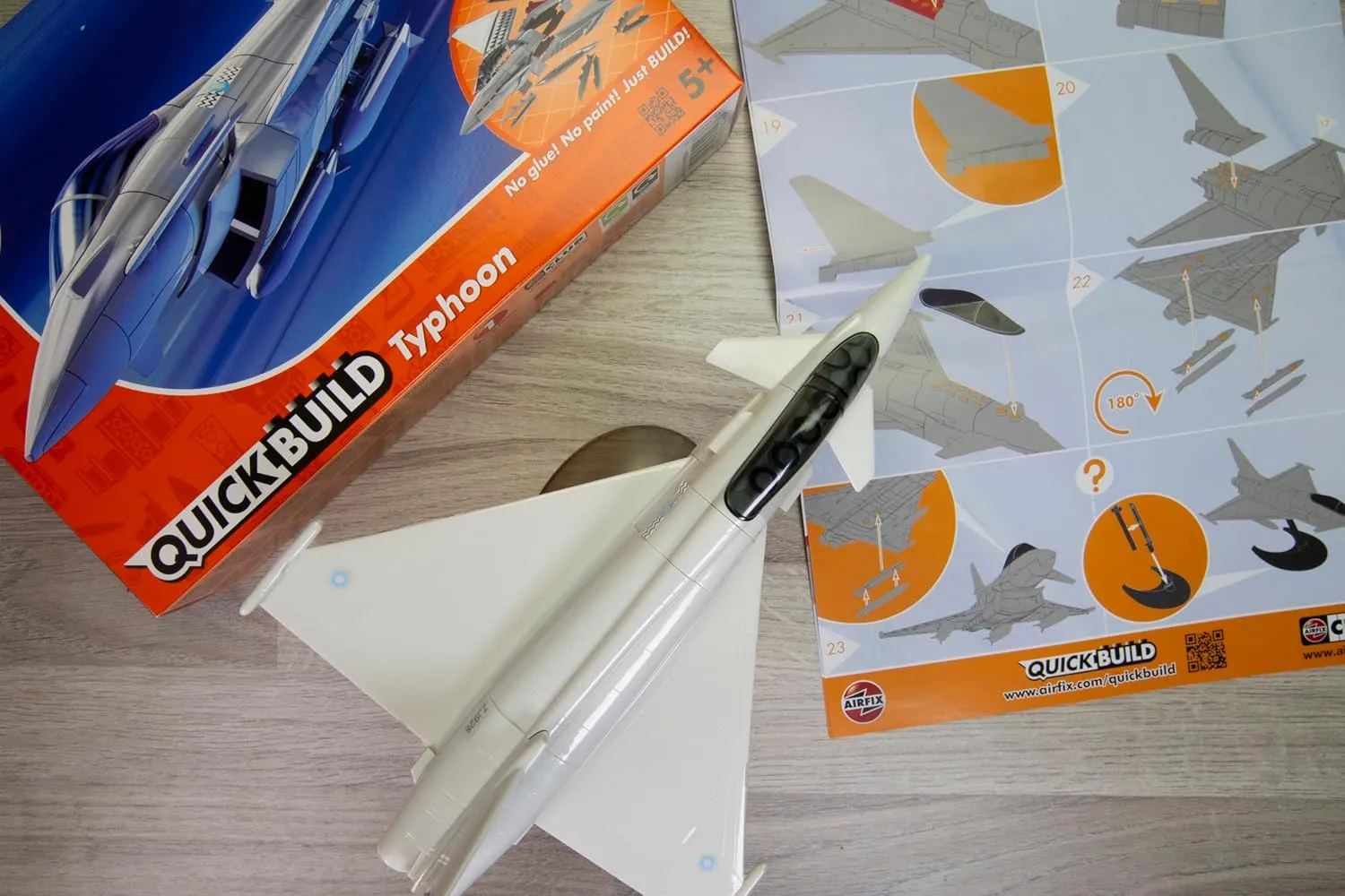 Airfix J6002 Quickbuild Model Airplane Kits for Adults & Kids - Eurofighter Typhoon - Fighter Jet Plastic Model Kits, Block Building Sets, Snap Together Aircraft Models, Engineering Toys for Gifts