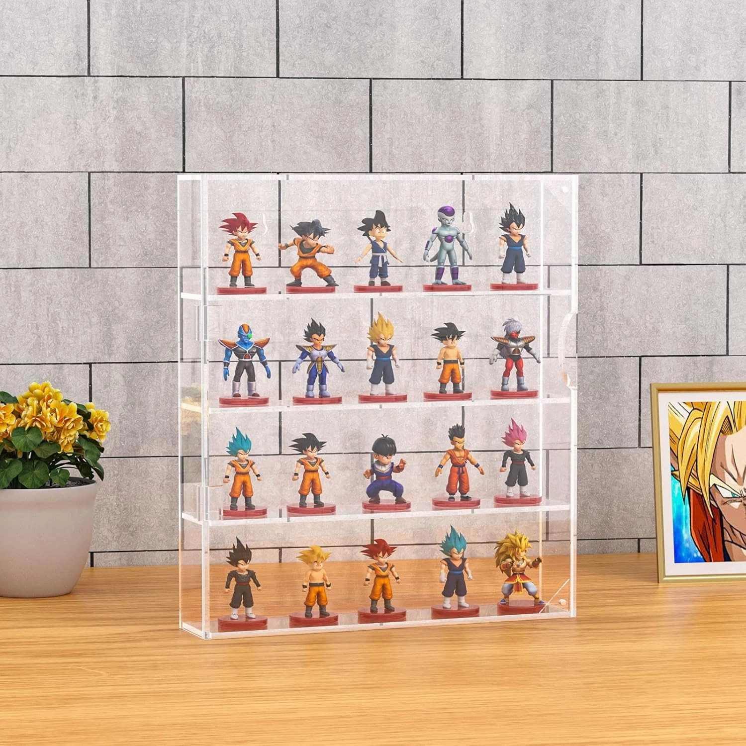 AITEE Acrylic Display Case for Mini Funko Pop Figures, Clear Wall Mounted or Desktop 4 Layer Storage Box Cabinet Organizer for Mini Toys, Collections or Stone