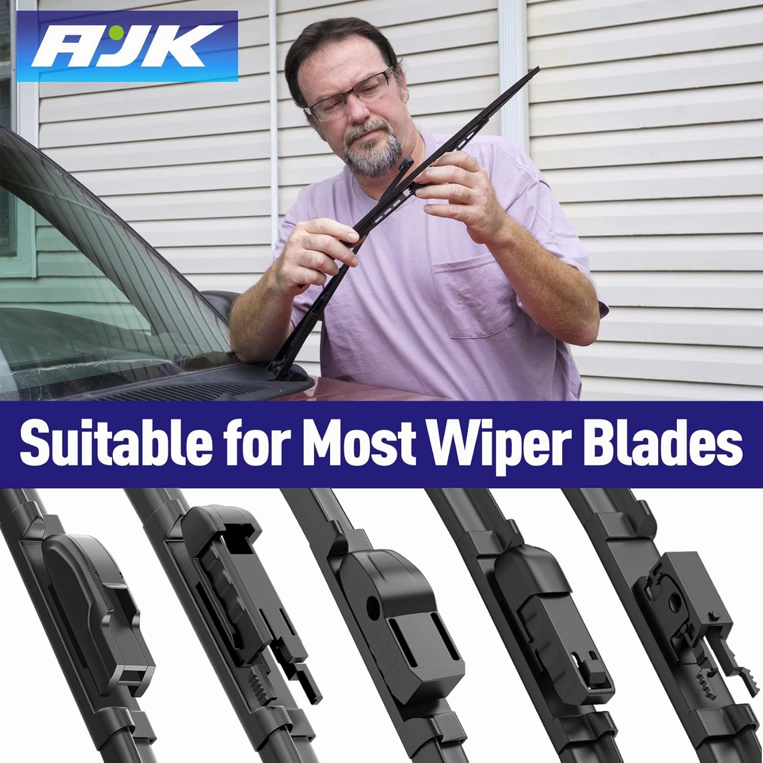 AJK Front Windshield Wiper for Jeep Gladiator 2020 2021 2022 2023 2024, Original Equipment Window Wipers Blades, Conventional, Vehicle Specific Fit, Pack of 2