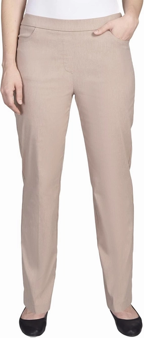 Alfred Dunner womens Petite Classic Allure Fit Proportioned With Elastic Comfort Waistband Casual Pants, Tan, 18 Petite US