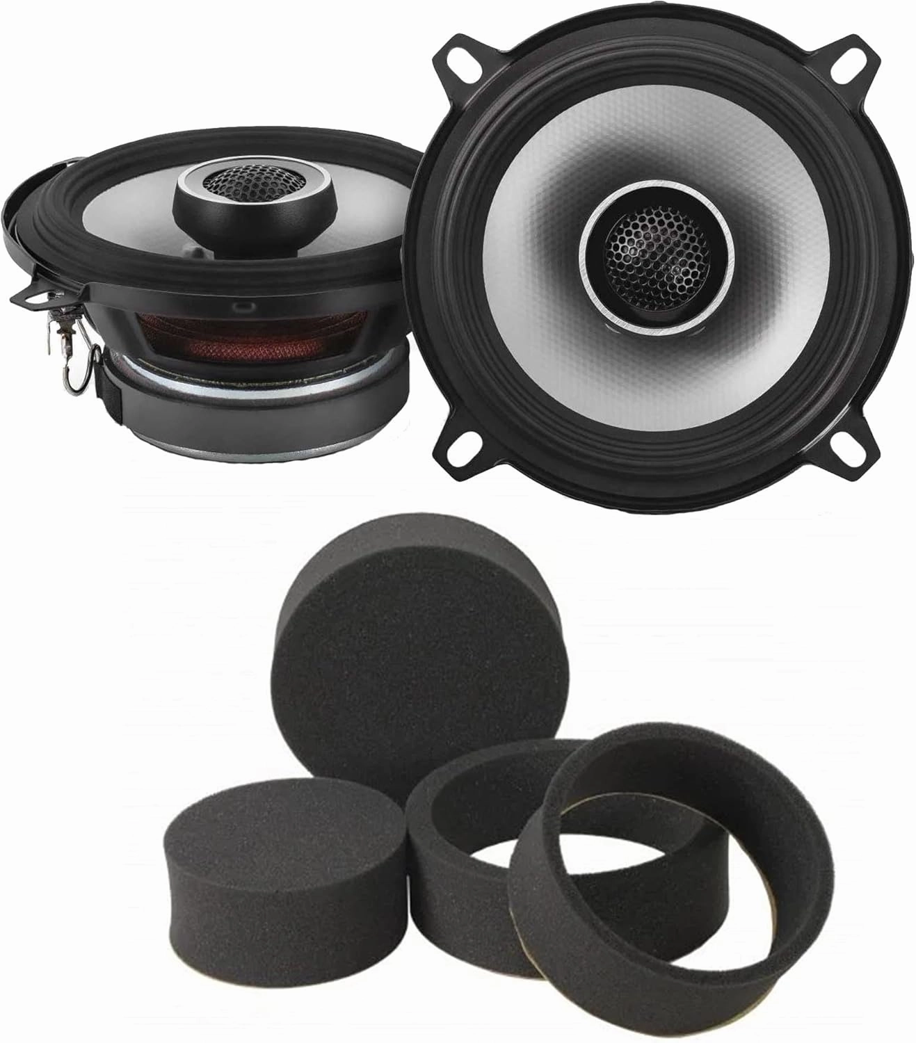 Alpine S2-S50 5.25" Type S Coax Speakers with Stinger RKFR5 Roadkill Fast Rings 5.25"