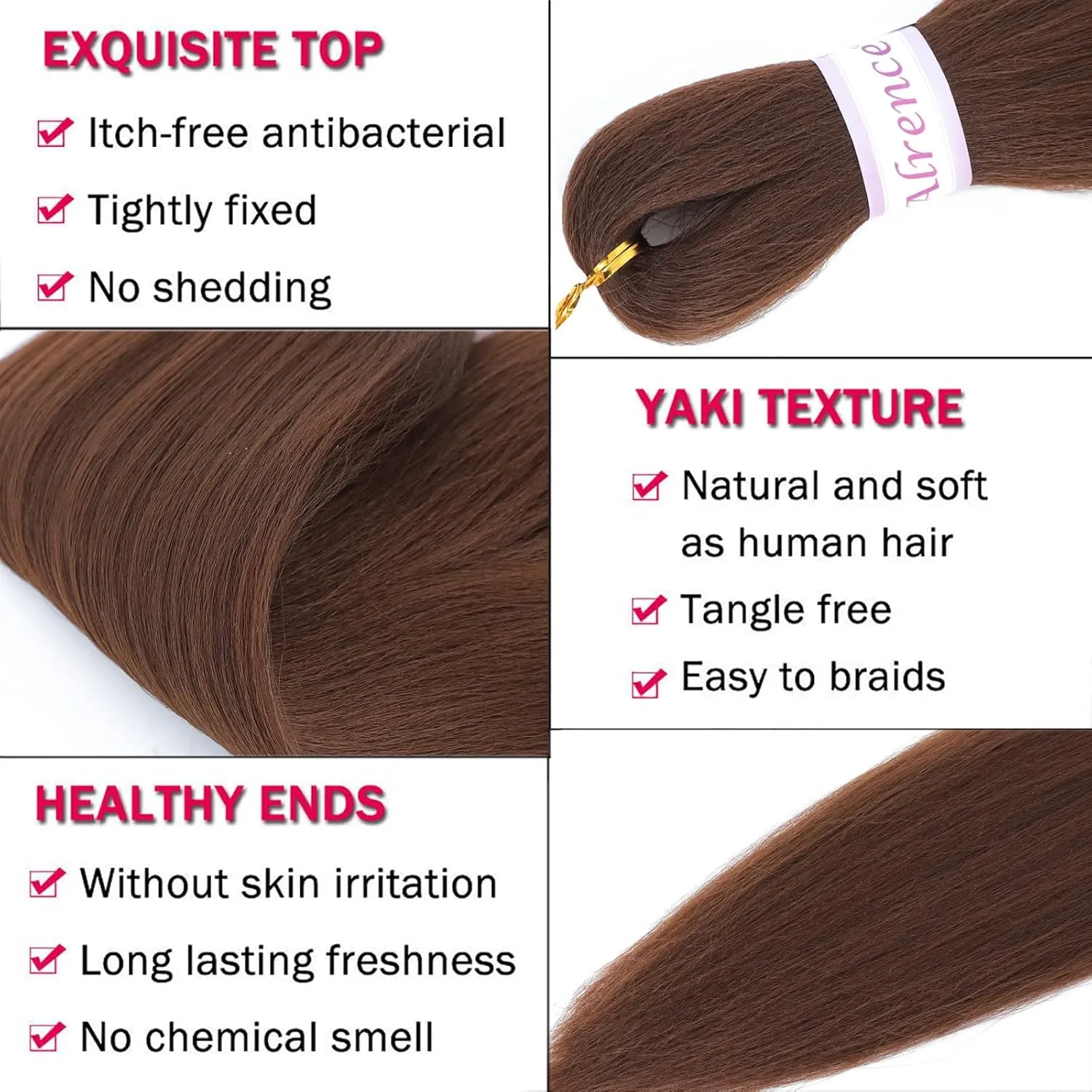 Alrence Pre Stretched Braiding Hair Long Braid 30 Inch 8 Packs Professional Braiding Hair Extensions Synthetic Crochet Twist Braids (30 Inch, 30#)
