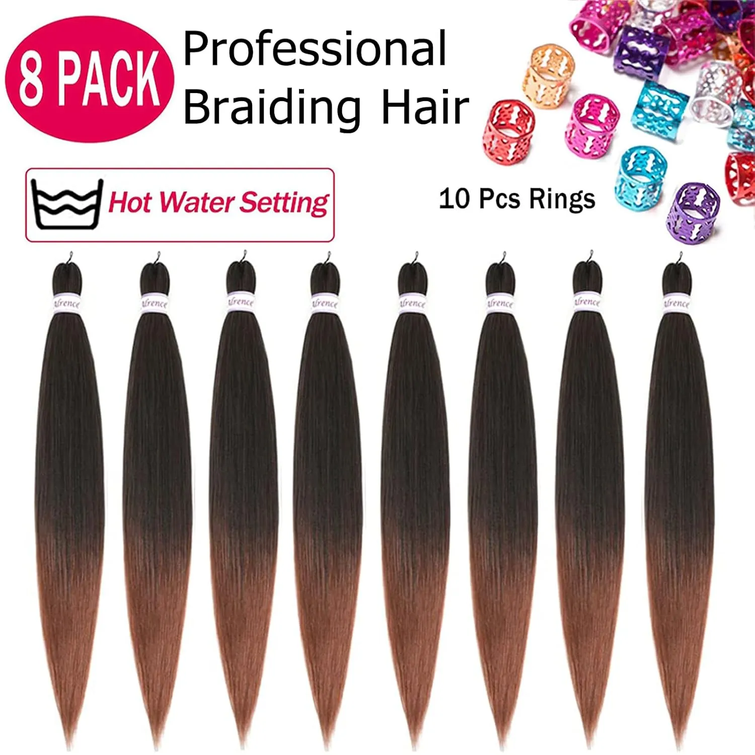 Alrence Pre Stretched Braiding Hair Long Braid 30 Inch 8 Packs Professional Braiding Hair Extensions Synthetic Crochet Twist Braids (30 Inch,T1B/30)