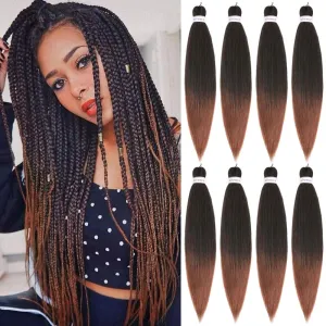 Alrence Pre Stretched Braiding Hair Long Braid 30 Inch 8 Packs Professional Braiding Hair Extensions Synthetic Crochet Twist Braids (30 Inch,T1B/30)