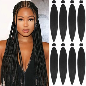 Alrence Pre Stretched Braiding Hair Long Braid 30 Inch 8 Packs Professional Braiding Hair Extensions Synthetic Crochet Twist Braids (30 Inch,2#)