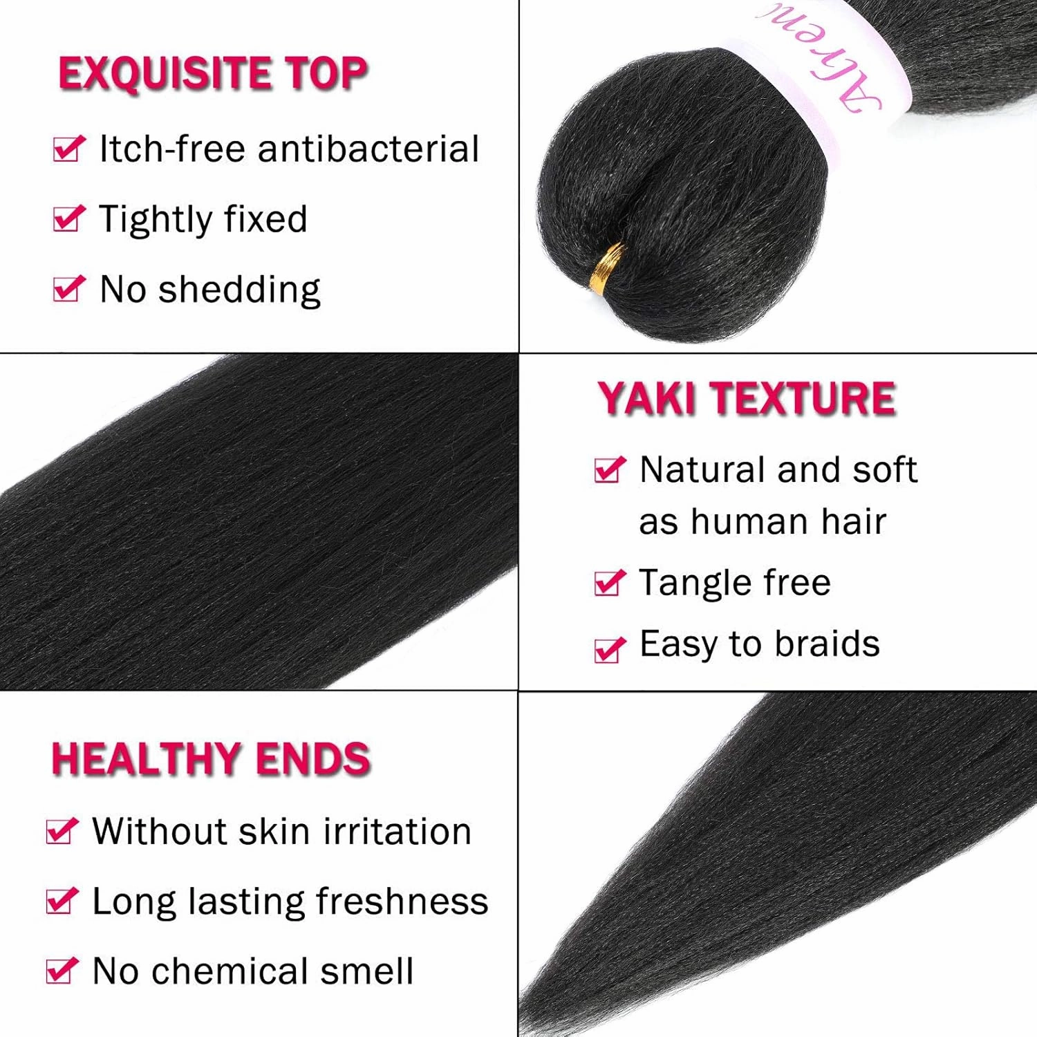 Alrence Pre Stretched Braiding Hair Long Braid 30 Inch 8 Packs Professional Braiding Hair Extensions Synthetic Crochet Twist Braids (30 Inch,2#)