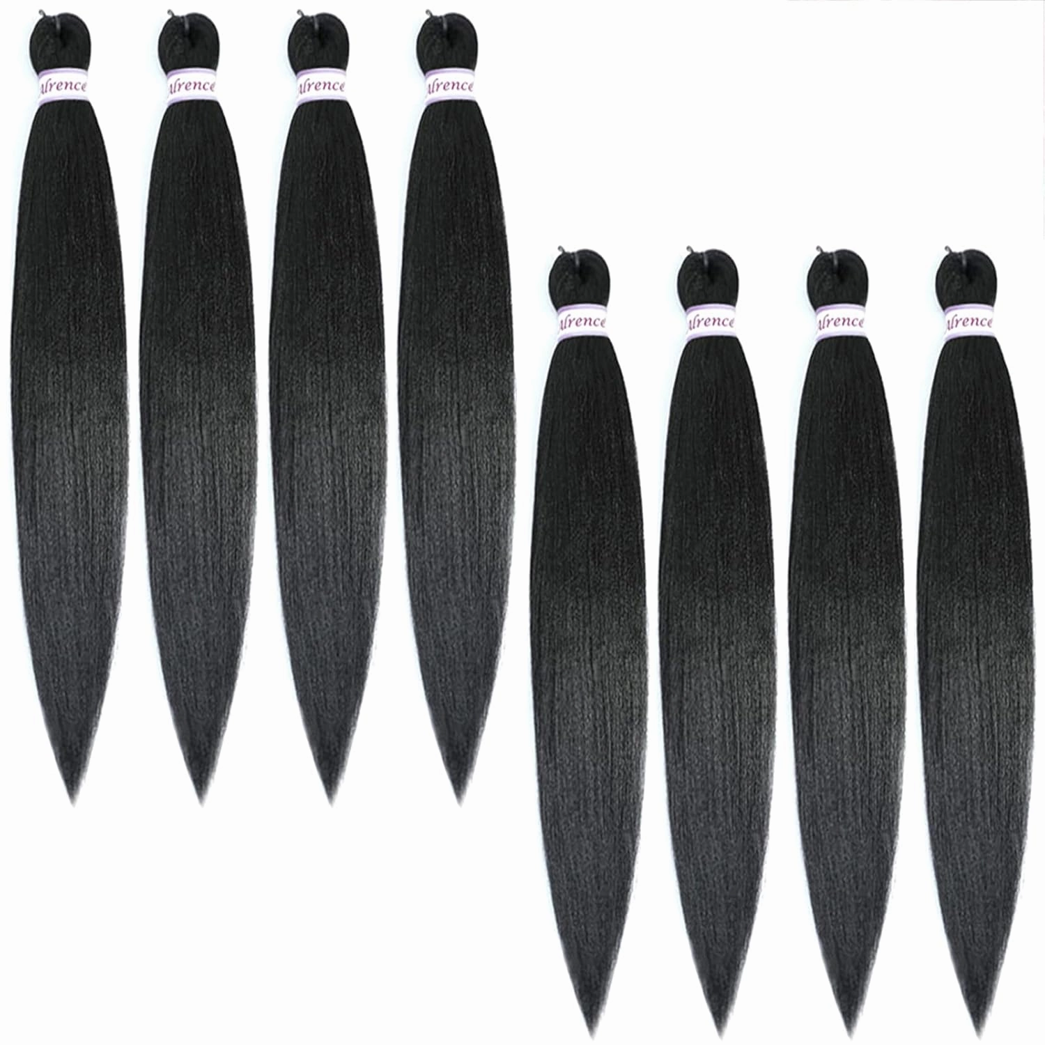 Alrence Pre Stretched Braiding Hair Long Braid 32 Inch 8 Packs Professional Braiding Hair Extensions Synthetic Crochet Twist Braids (32 Inch, 1B#)