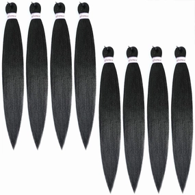 Alrence Pre Stretched Braiding Hair Long Braid 32 Inch 8 Packs Professional Braiding Hair Extensions Synthetic Crochet Twist Braids (32 Inch, 1B#)