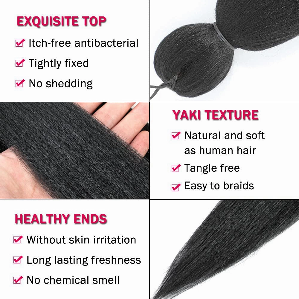 Alrence Pre Stretched Braiding Hair Long Braid 32 Inch 8 Packs Professional Braiding Hair Extensions Synthetic Crochet Twist Braids (32 Inch, 1B#)