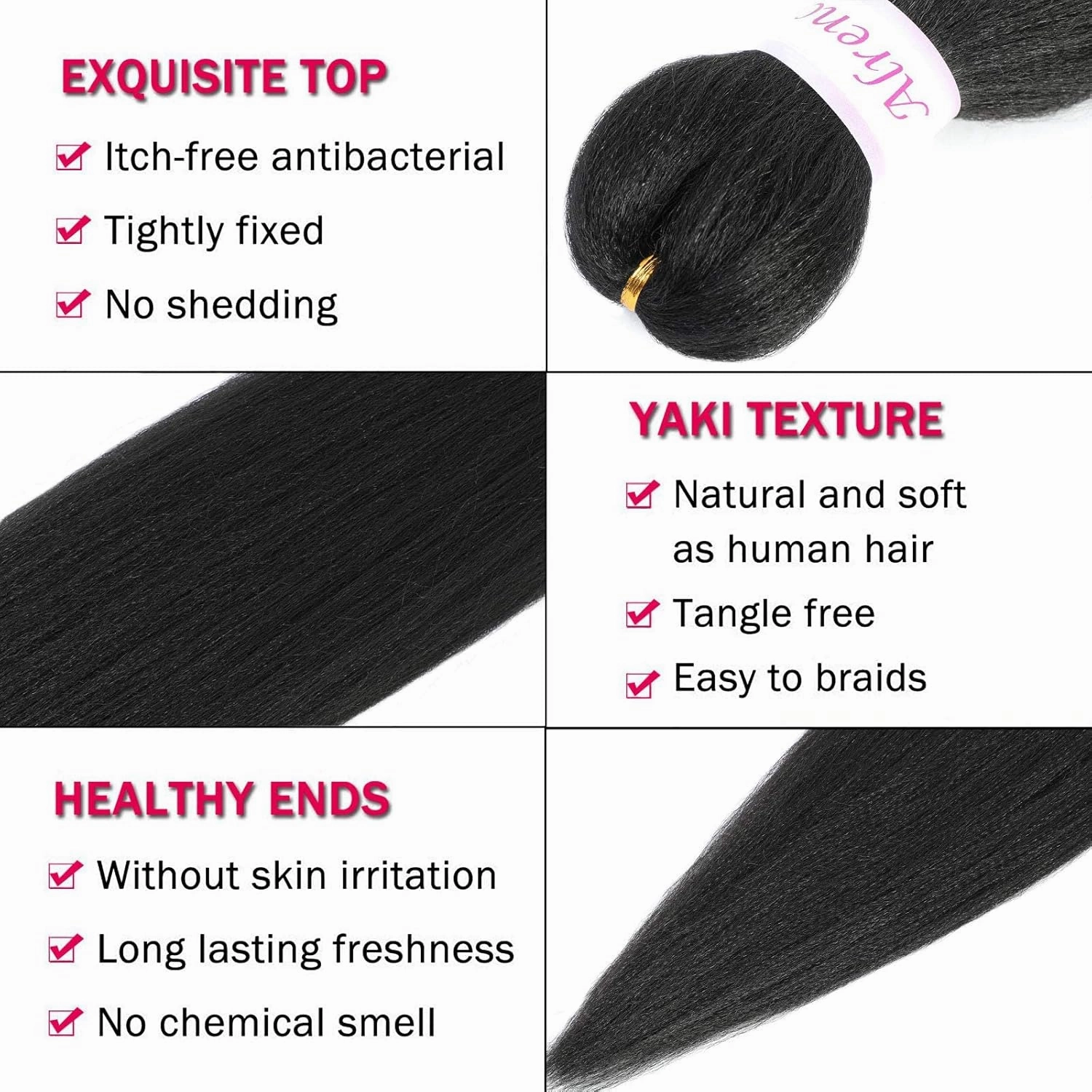 Alrence Pre Stretched Braiding Hair Long Braid 32 Inch 8 Packs Professional Braiding Hair Extensions Synthetic Crochet Twist Braids (32 Inch, 2#)