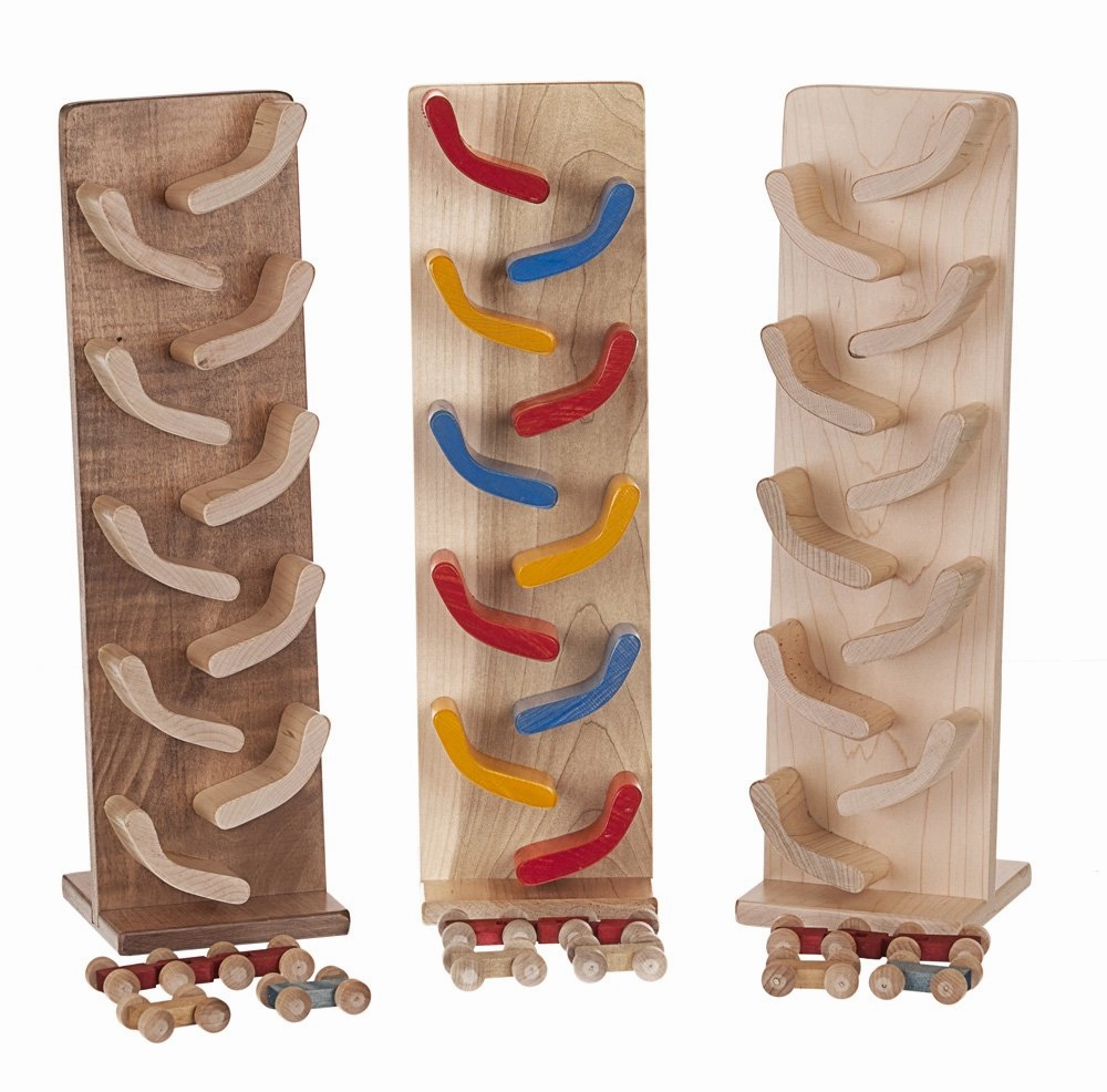 Amish-Made Mini Car Roller Wooden Toy, Pack of Cars Included From AmishToyBox.com