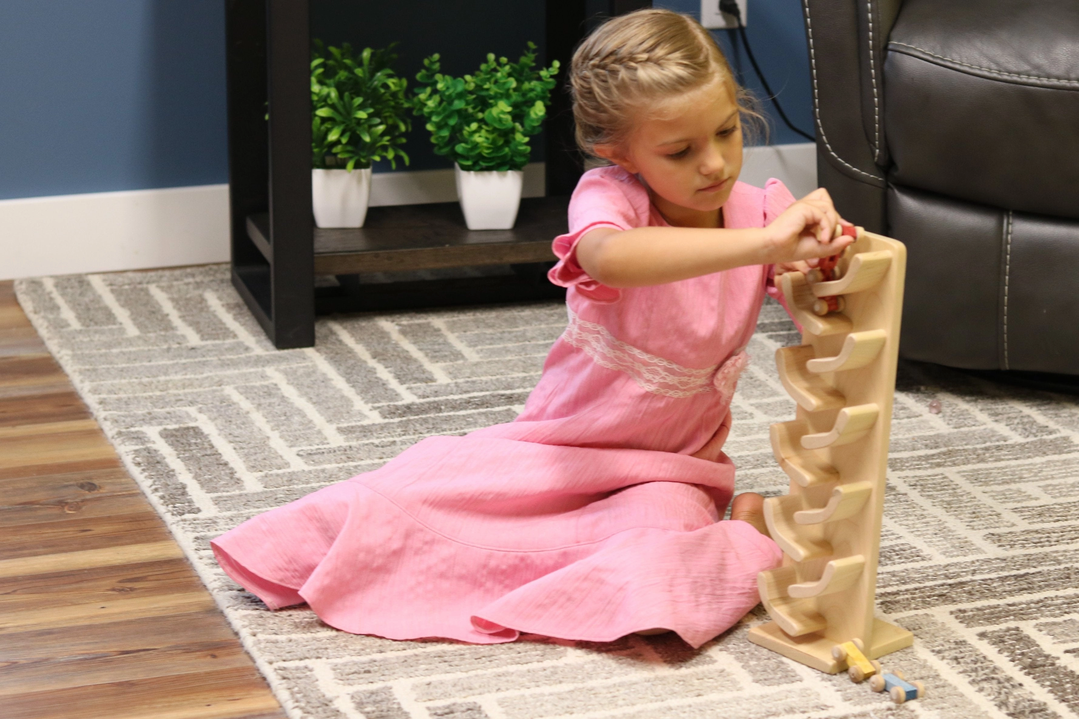 Amish-Made Mini Car Roller Wooden Toy, Pack of Cars Included From AmishToyBox.com