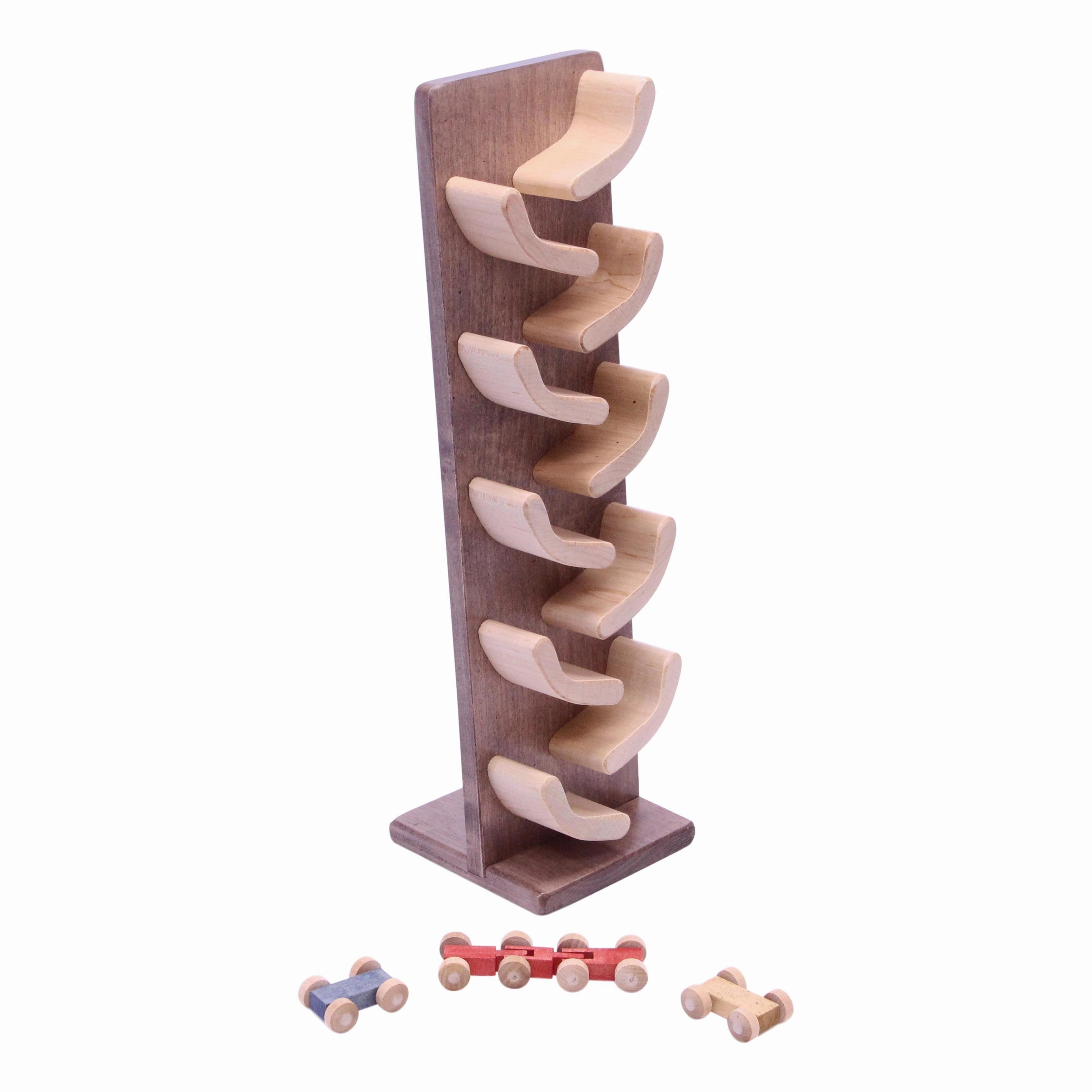 Amish-Made Mini Car Roller Wooden Toy, Pack of Cars Included From AmishToyBox.com