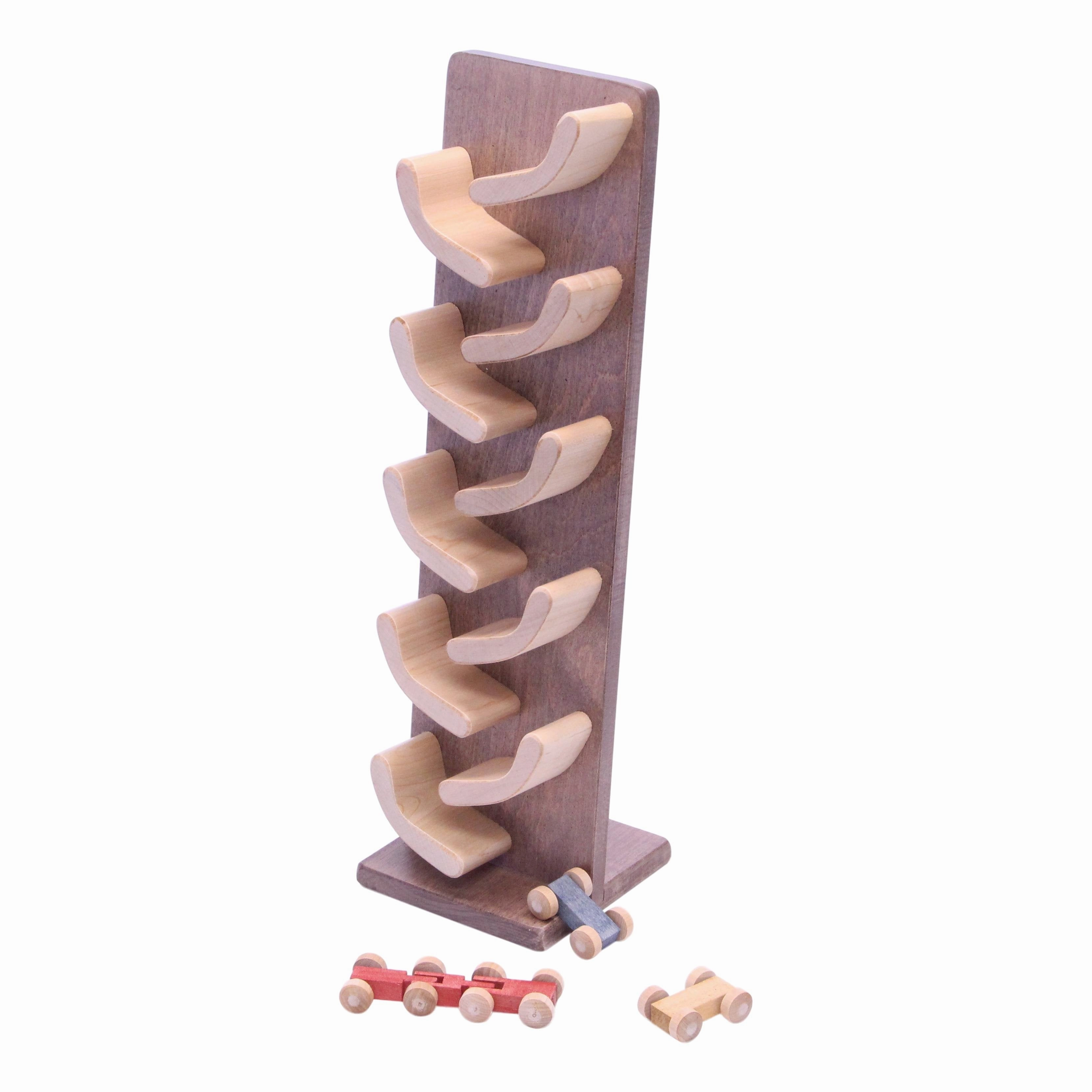 Amish-Made Mini Car Roller Wooden Toy, Pack of Cars Included From AmishToyBox.com