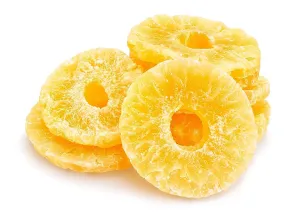 Anna and Sarah Dehydrated Pineapple Ring Slice 32 Oz, Low Sugar, NO SO2 (NO SULPHUR), Natural, Fresh Sweet Dried Tropical Pineapple Slices for Snacking & Baking in Resealable Bag 2 Lbs