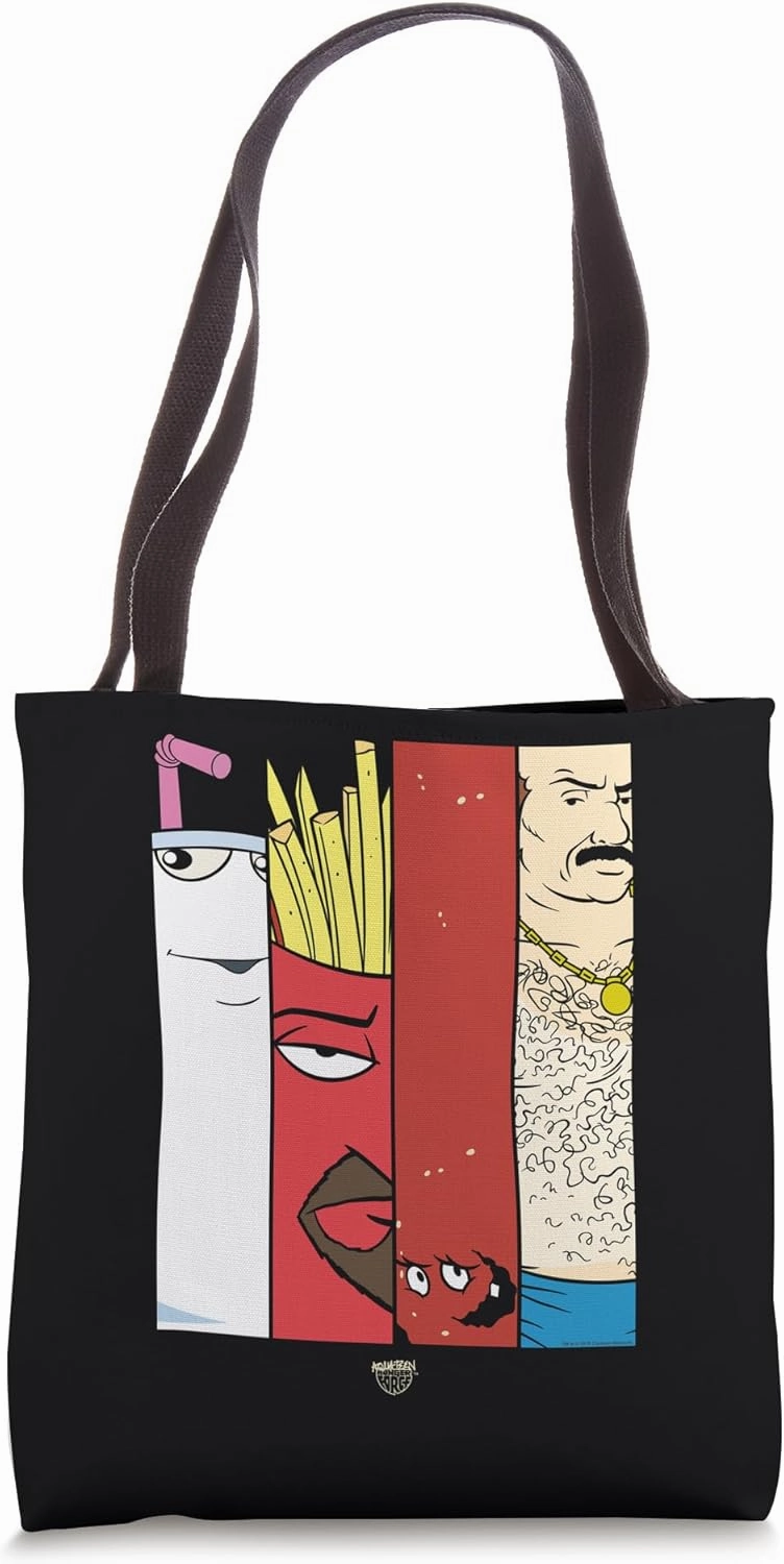Aqua Teen Hunger Force Group Tiles Dark Tote Bag