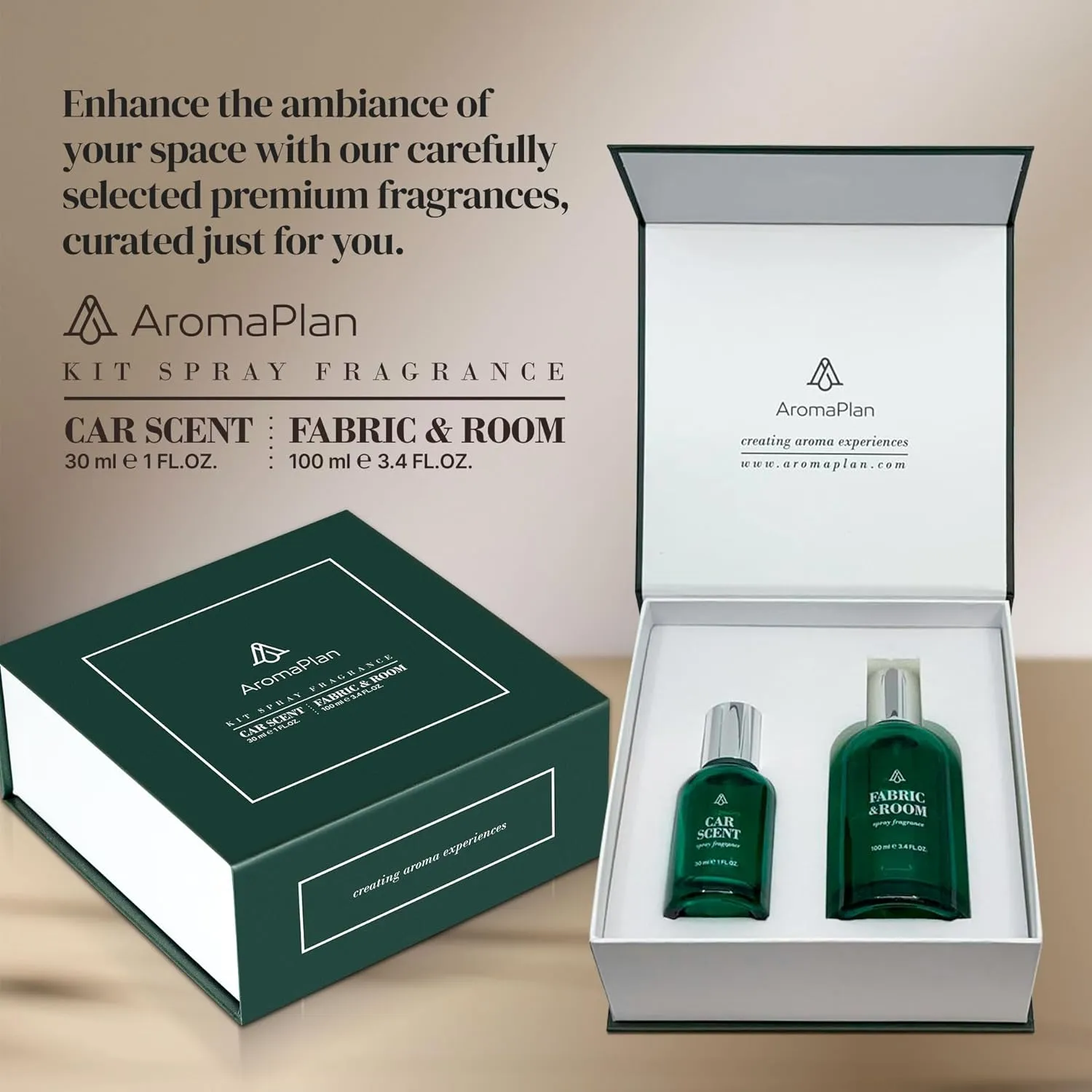 AromaPlan Natural luxurious Room Spray & Car Fragrance Kit, Inspired by Bacc. Rouge-Concentrated, Non-Toxic, Odor Eliminator & Long Lasting- Spray Air Freshener- Home,Car - 5 Star Hotel (100&30 ml)