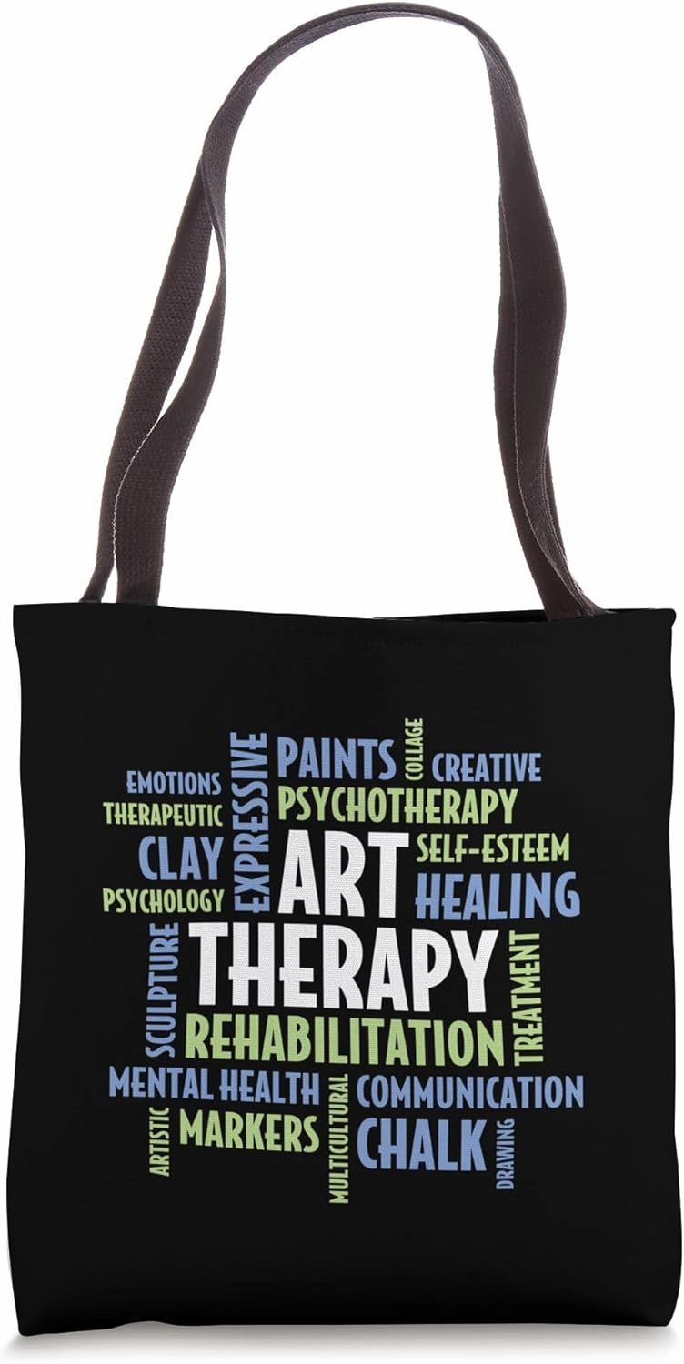Art Therapy Mental Health Word Cloud - Art Therapist Tote Bag