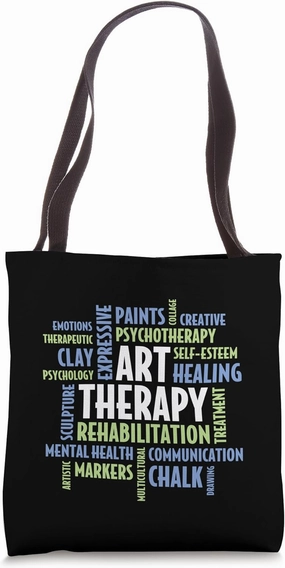 Art Therapy Mental Health Word Cloud - Art Therapist Tote Bag