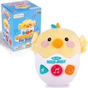 ArtCreativity Light Up Tummy Time Wobble Toy - Cute Baby Wobble Toy with Lights, Sounds, Music, Nursery Rhymes, and Wobbling Motion - Roly Poly Musical Toy for Babies 6-12 Months - Tummy Time Toy