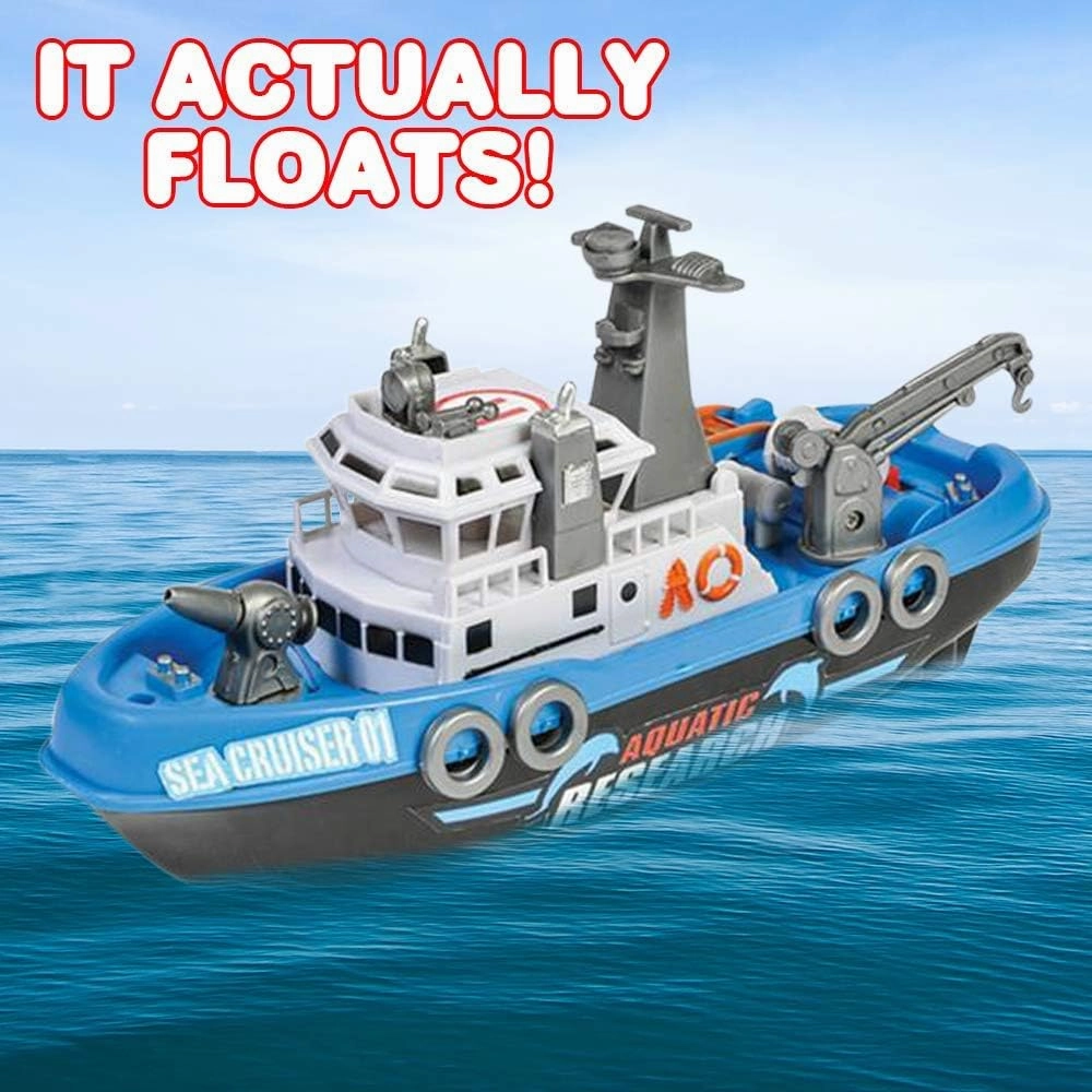 ArtCreativity Aquatic Research Vessel, Battery-Operated Toy Ship for Kids, Floats in Water, Floating Bathtub and Pool Toy for Boys and Girls, Best Birthday Gift for Children
