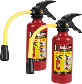 ArtCreativity Fire Extinguisher Squirt Toy for Kids (Set of 2) | 7” Water Gun with Realistic Design | Fun Outdoor Summer Toys for Boys and Girls | Great Fireman Toy for Children/Novelty Gag Gift Item