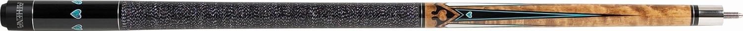 Athena ATH04 Pool/Billiards Cue - Black w/Turquoise Hearts and Points