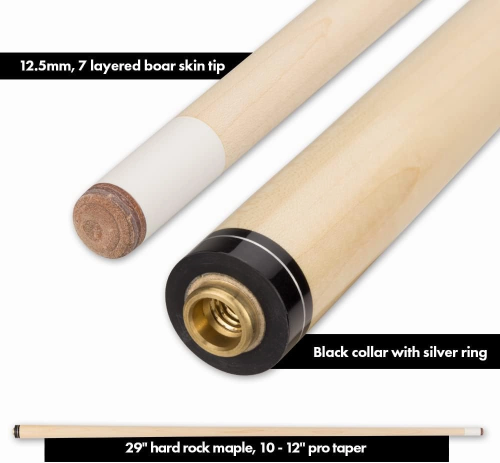 Athena Womens Pool Cue Stick, Two Piece Cue with 10 inch Extension, Hard Rock Maple Shaft, 57-inch Length for Women, Burgundy Rose Print Design