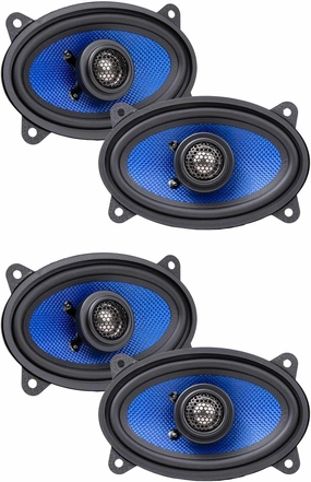 Audiosavings Bundle: Pair Hifonics HCC46CX 4x6 75 Watt 2-Way Coaxial Car Stereo Speakers (4 Items)