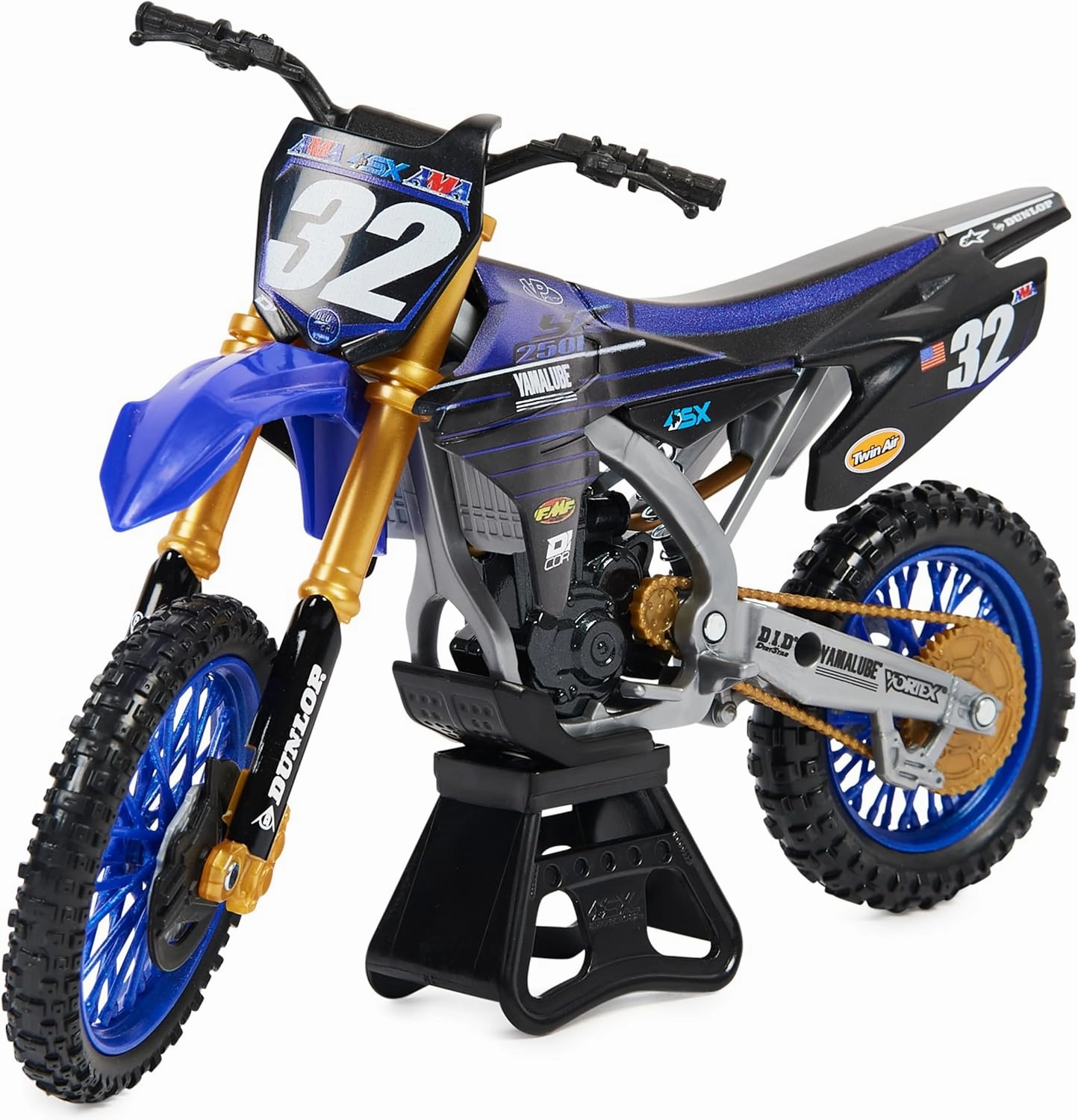 Authentic Justin Cooper 1:10 Scale Collector Die-Cast Toy Motorcycle Replica with Display Stand, For Collectors and Kids Age 5 and Up