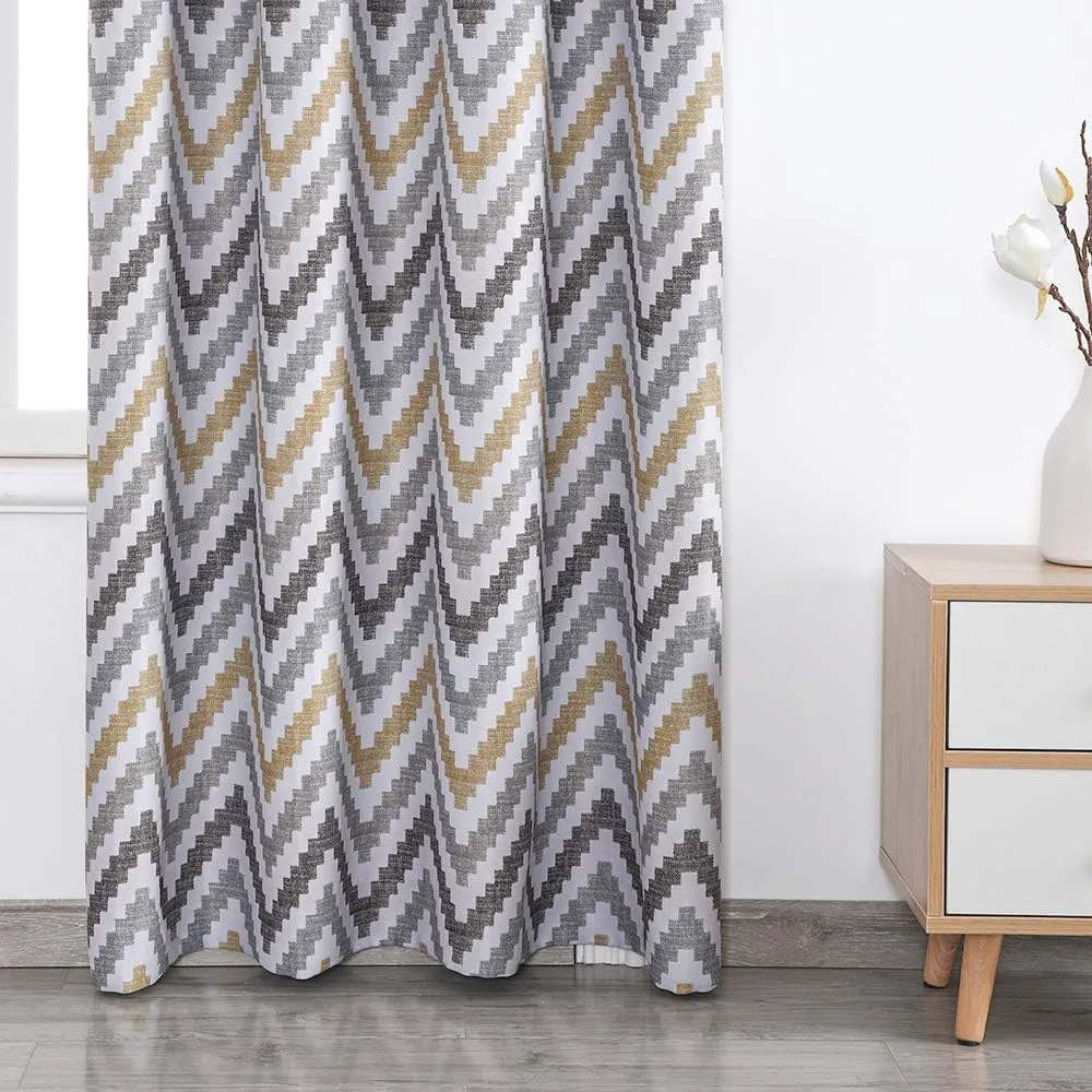 Autumn Dream Chevron Bohemian Grommet Top Bedroom Blackout Curtains Drapes for Living Room,52by63Inch,Yellow,1 Panel
