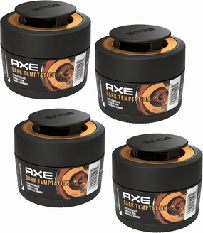 AXE Car Air Freshener Gel Can - Odor Eliminator for Strong Odor - Long Lasting Fragrance & Effective Car Air Fresheners - Automotive Essential, 4.4 oz (Dark Temptation, 4 Packs)