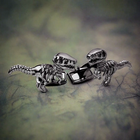 Azthom Dinosaur Bone In Gunmetal Cufflinks