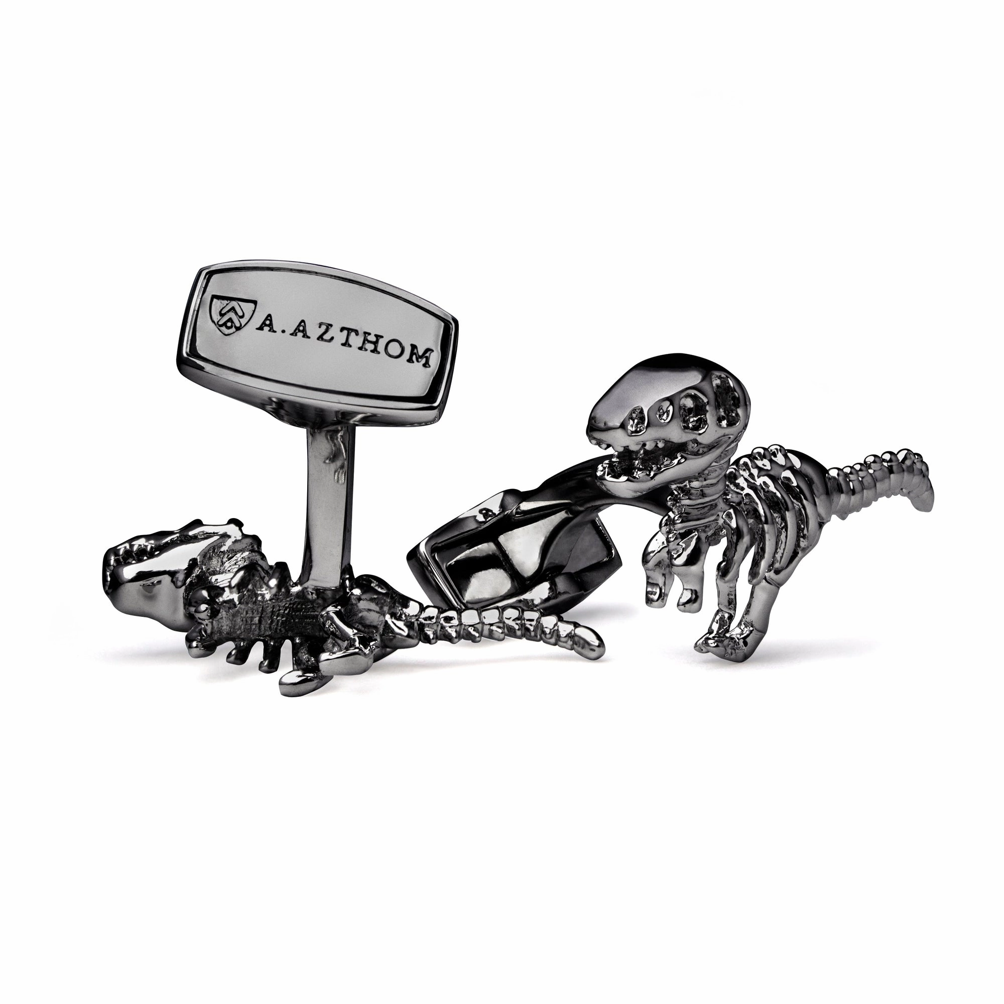 Azthom Dinosaur Bone In Gunmetal Cufflinks
